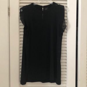 Worthington Black Flutter-sleeve Blouse